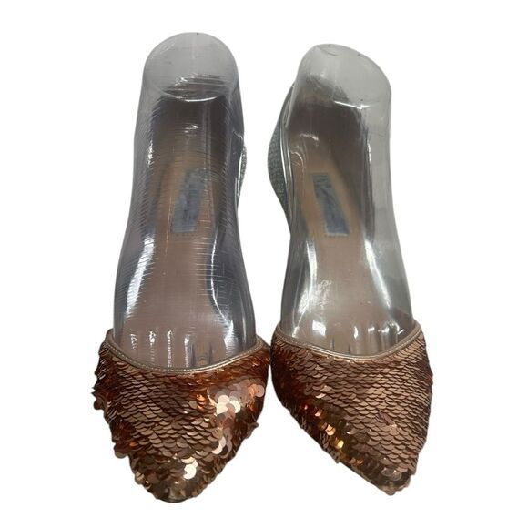 INTERNATIONAL CONCEPTS Womens Sequin Silver Heels Size 8 Party Holiday Christmas - Picture 5 of 11